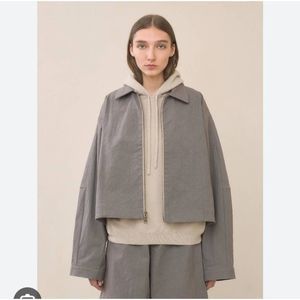 Lauren Manoogian Structured Jacket Sz 2 (M) Steel Full Zip Oversized Min…